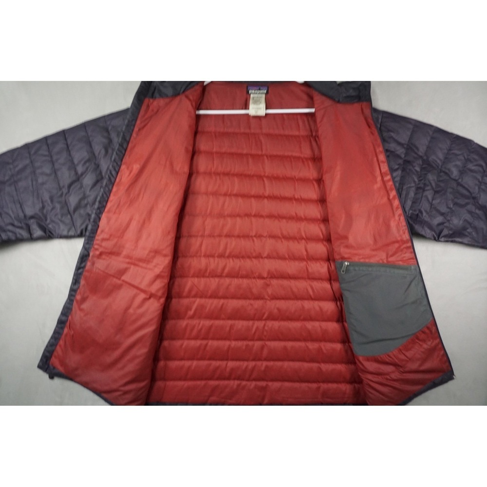 Patagonia Down‎ Sweater Jacket Mens XXL Purple Puffer Full Zip Goose Red Lining